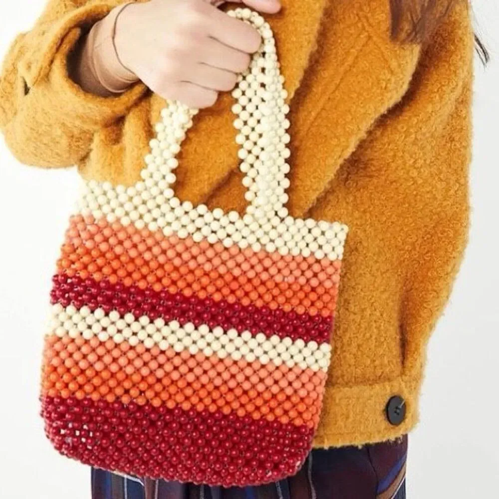 Urban Outfitters mini beaded tote bag